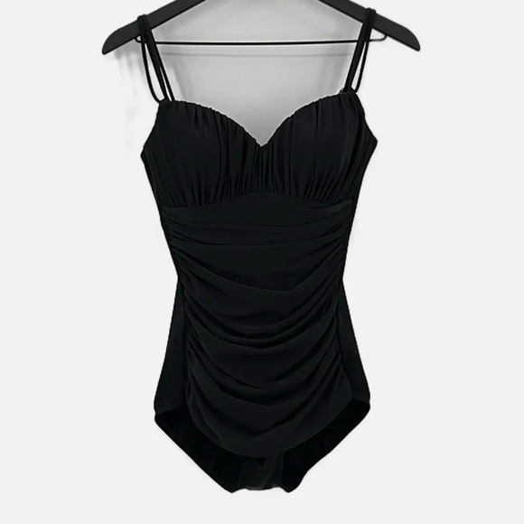 MagicSuit Sweetheart Ruched Neckline One Piece Swimsuit in Black - NWOT - Sz 12 - Picture 2 of 10